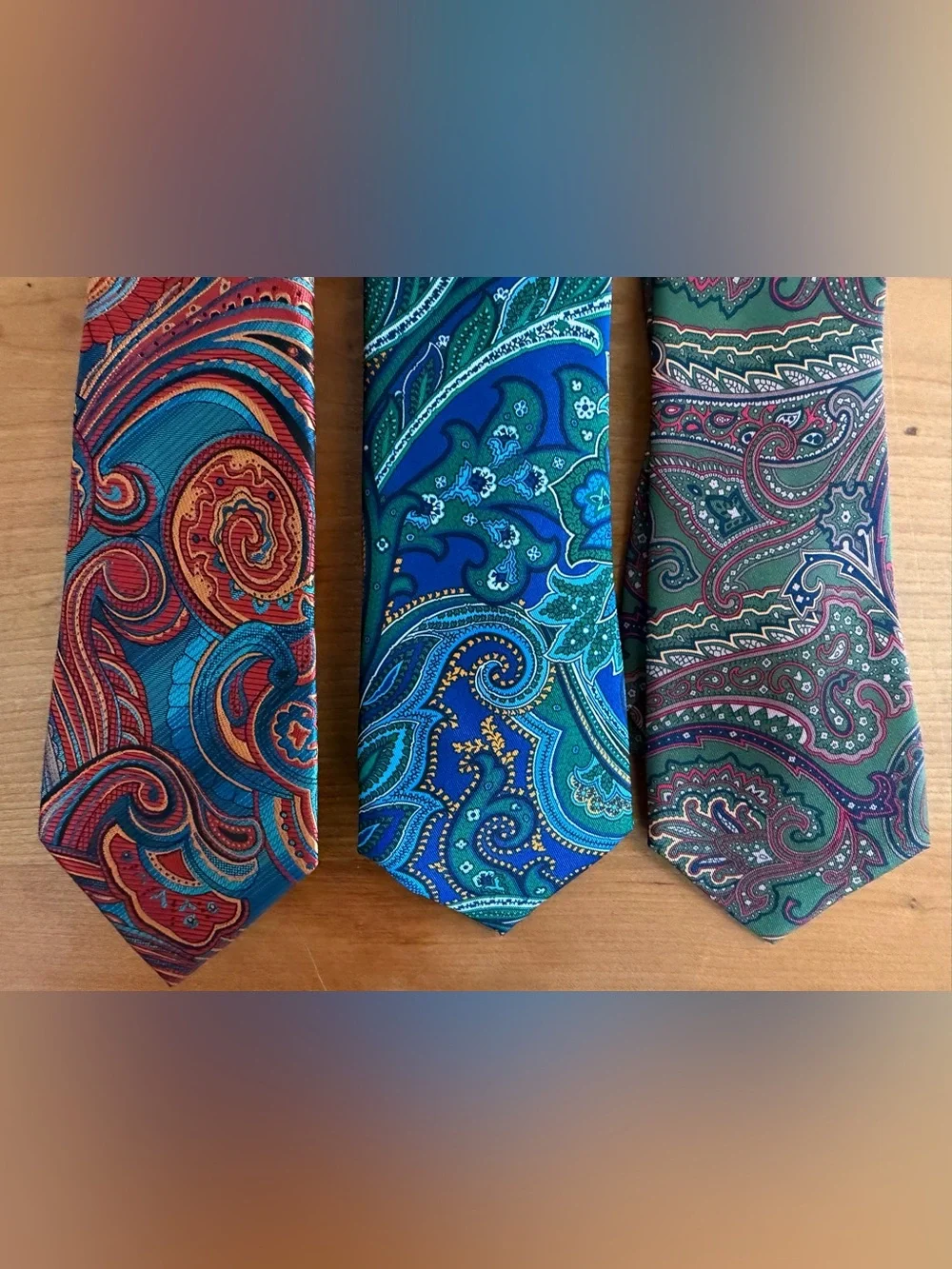 Men’s necktie bundle red Turquoise blue army green paisley party suit tie new